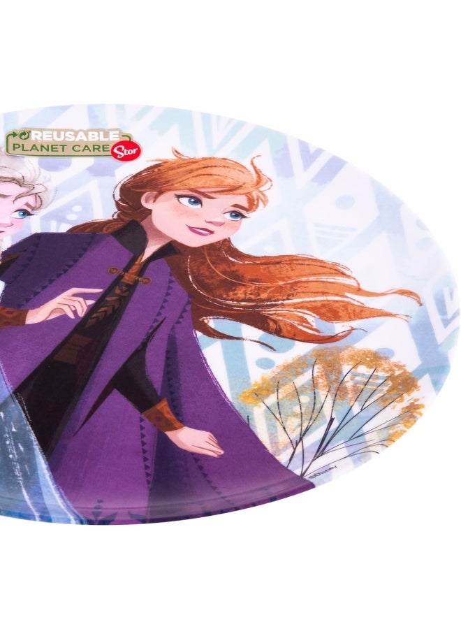 AKDC Round Plate Frozen L(20cm) xW(20cm) xH(1cm) White And Light Blue - Image 3