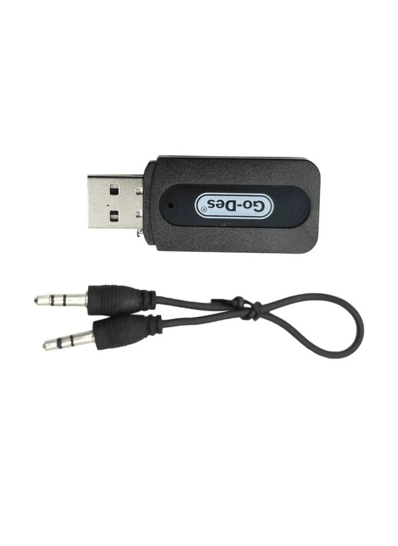GO-DES Go Des GDBT103 Bluetooth Music Receiver Audio Out Via USB Aux Plug Play Handsfree Call  - Image 1