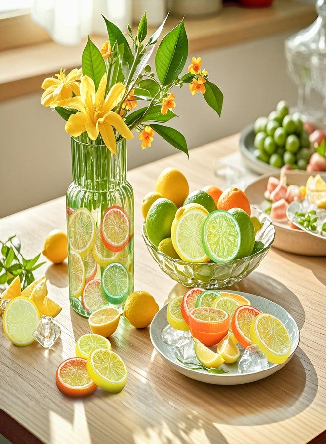 Lorigun 30pcs Fake Lemon Slice Garnish Artificial Fruit Faux Food House Bar Decoration Cocktail Party Arrangement(Red Green Yellow,Each Color 10Pcs) - Image 4