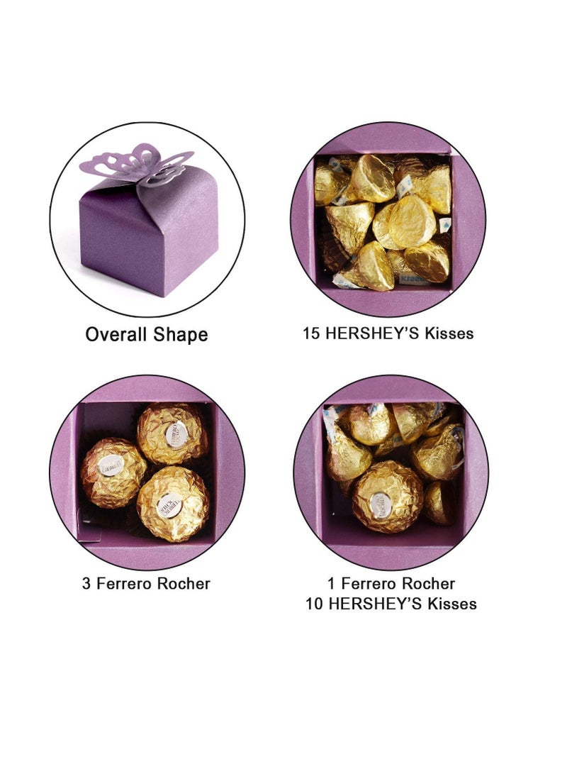 Captaintech 50pcs Purple Butterfly Favor Boxes,  Peal-gloss Decoration Gift Box, Butterfly Candy Box Decoration Party Birthday  Wedding Small Gift Boxes, Purple(2.4 X 2.4 X 2.2 Inch) - Image 4