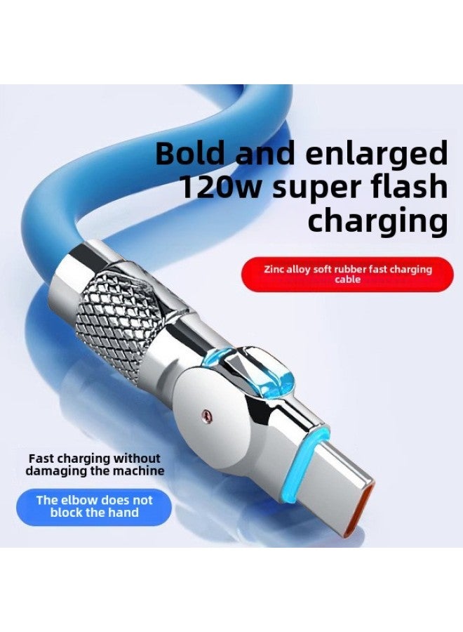 كابل بيانات Bold Rotating 120W Super Fast Charging Android Type-c لخط شحن Huawei Glory 6A عبر الحدود النموذج: Android Ladder Type [برتقالي / 1 متر] راكب دوار 180 درجة - Image 2