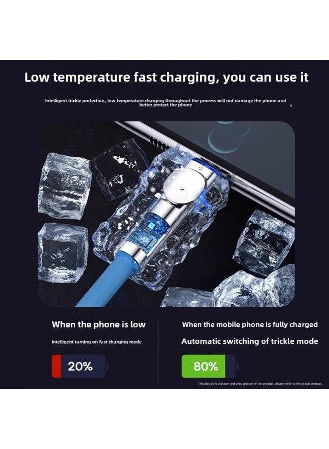 كابل بيانات Bold Rotating 120W Super Fast Charging Android Type-c لخط شحن Huawei Glory 6A عبر الحدود النموذج: Android Ladder Type [برتقالي / 1 متر] راكب دوار 180 درجة - Image 4