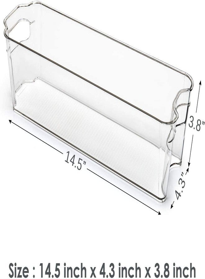 Zeinwap Food Storage Container with Handle Stackable Acrylic Fridge Organizer Sturdy Pantry And Refrigerator Storage Bins With Handles Fridge Containers (Narrow) | Pack of 2 - Image 2