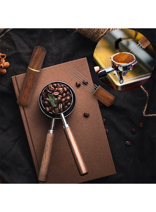 Espresso Distribution Tool 5 Needles with Natural Rosewood Wood Handle and Base Espresso Coffee Stirrer for Espresso Enthusiast  - Image 3