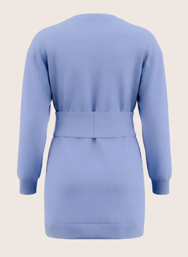 Freehand  Women Relaxed Fit Solid Crew Neck Long Sleeve Sweat Dress for Women | Best Price UAE