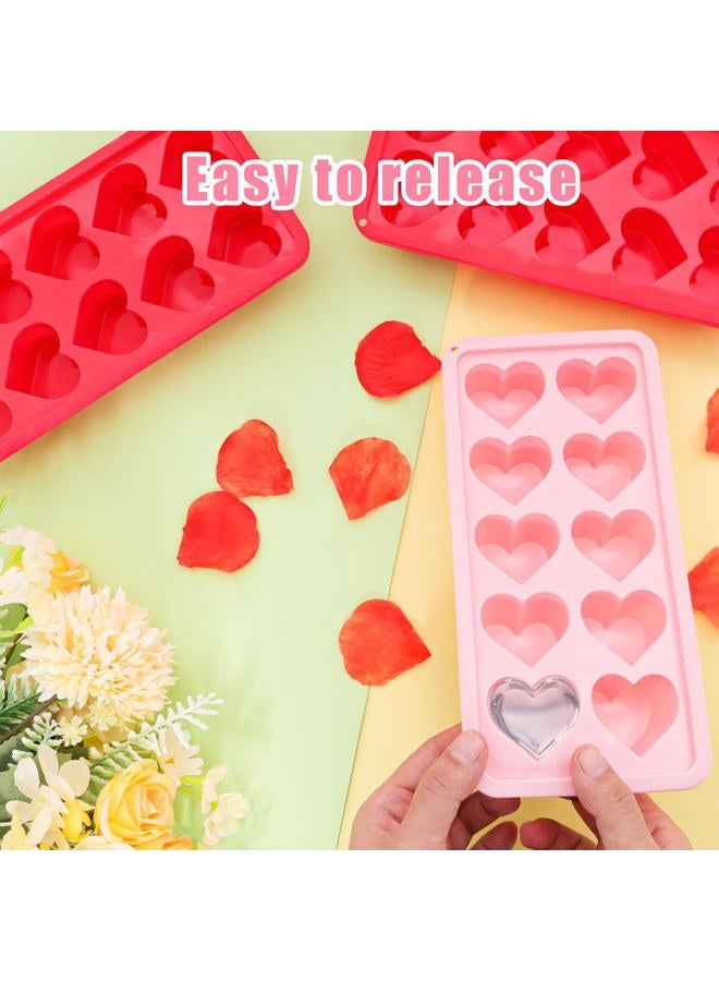 Gvhntk 3 Pcs Heart Shaped Ice Cube Trays 10-Cavity Heart Shaped Silicone Molds Pink Red Heart Ice Cube Molds for Ice Cubes, Candy, Chocolate, Cocktails, Whiskey, Candle - Image 5