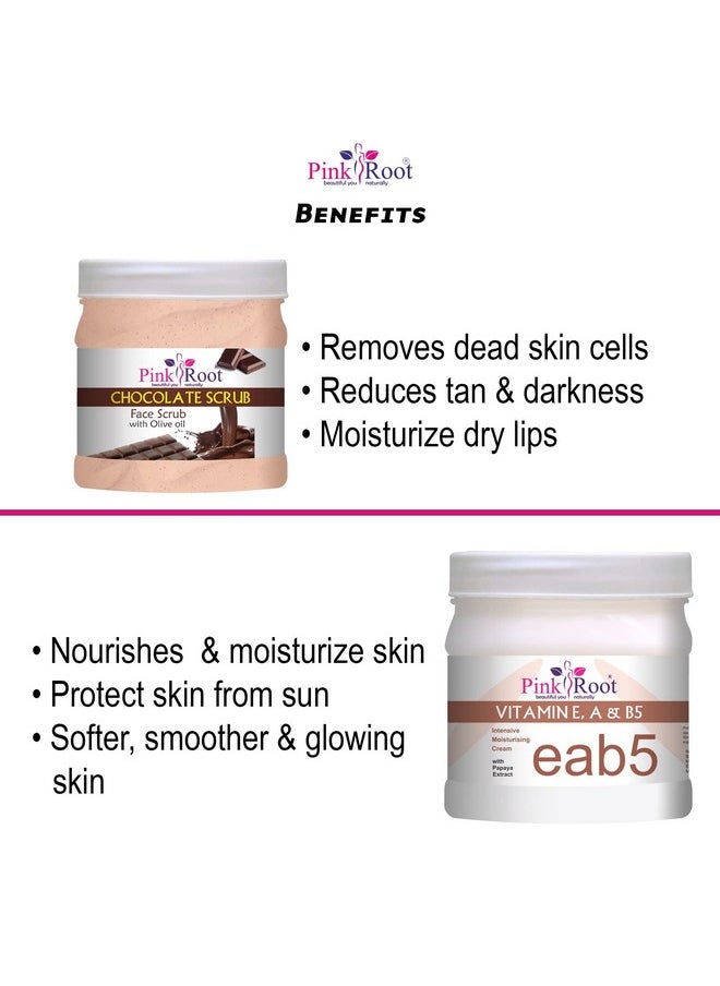 Pink Root Pink Root Chocolate Scrub 500gm with Vitamin Cream 500gm  - Image 5