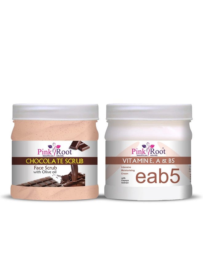 Pink Root Pink Root Chocolate Scrub 500gm with Vitamin Cream 500gm  - Image 1