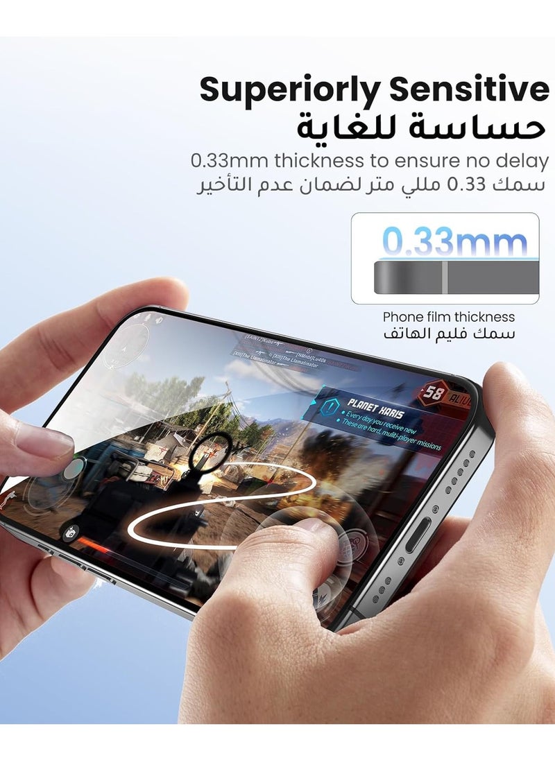Techie - Apple iPhone 15 Pro Max Screen Protector, Super Clear Gorilla Glass with Easy Installation Auto Alignment Frame, 9H Tempered Glass, Bubble-Free, Case-Friendly - 2 Pack - Image 1