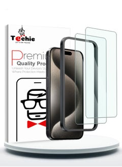 Apple iPhone 15 Pro Max Screen Protector, Super Clear Gorilla Glass with Easy Installation Auto Alignment Frame, 9H Tempered Glass, Bubble-Free, Case-Friendly - 2 Pack