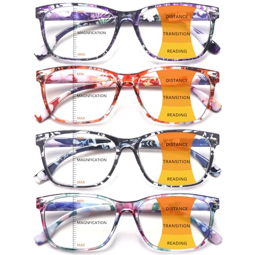 CLASAGA Progressive Multifocus Reading Glasses for Women, Pattern Print Blue Light Block Stylish Ladies Computer Readers (pattern design-2, 3.0, x) - Image 1