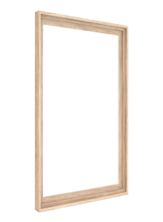 MCS Floating Canvas Frame, Art Frames for Canvas Paintings with Adhesive Fasteners and Hanging Hardware, 16 x 20 Inch Natural Finish - Image 1