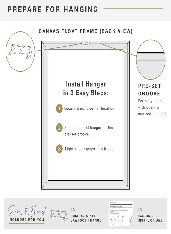 MCS Floating Canvas Frame, Art Frames for Canvas Paintings with Adhesive Fasteners and Hanging Hardware, 16 x 20 Inch Natural Finish - Image 5