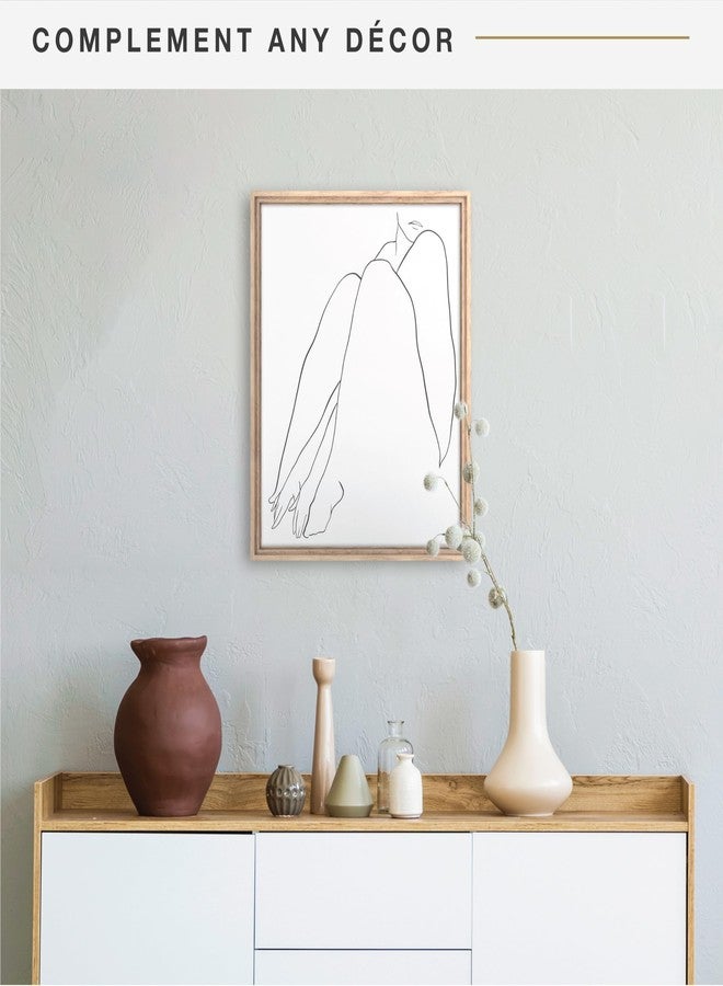 MCS Floating Canvas Frame, Art Frames for Canvas Paintings with Adhesive Fasteners and Hanging Hardware, 16 x 20 Inch Natural Finish - Image 2