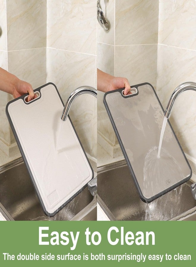 Grourarty Titanium Cutting Board for Kitchen, Double Side Large Cutting Board for Meats, Fruits And Vegetables, Chopping Board with with Juice Groove, 15.2x10.4inch - Image 5
