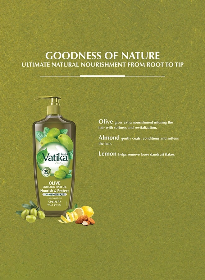 Vatika Naturals Olive Enriched Hair Oil Multicolour 500Ml - Image 4