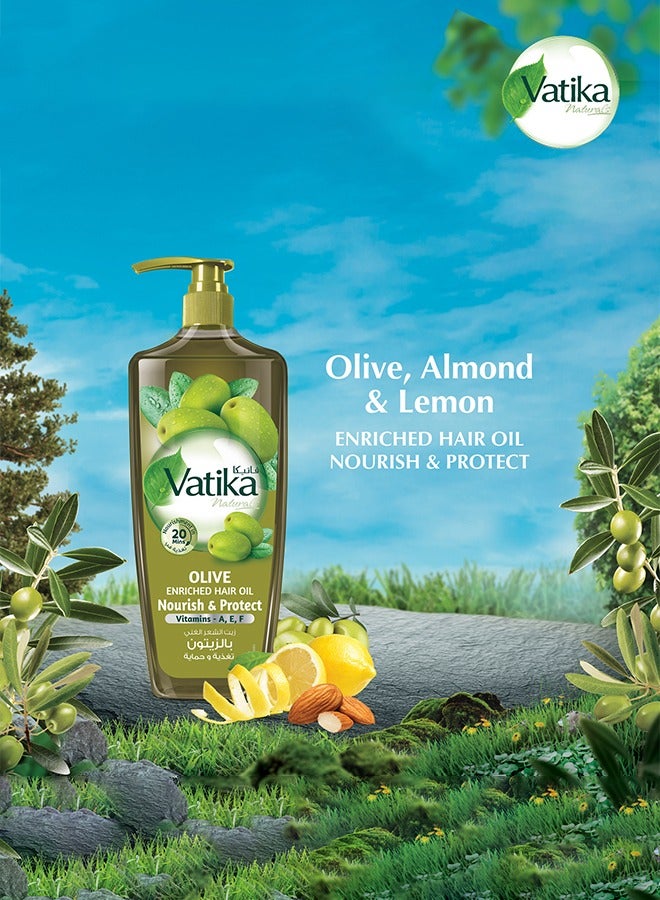 Vatika Naturals Olive Enriched Hair Oil Multicolour 500Ml - Image 3