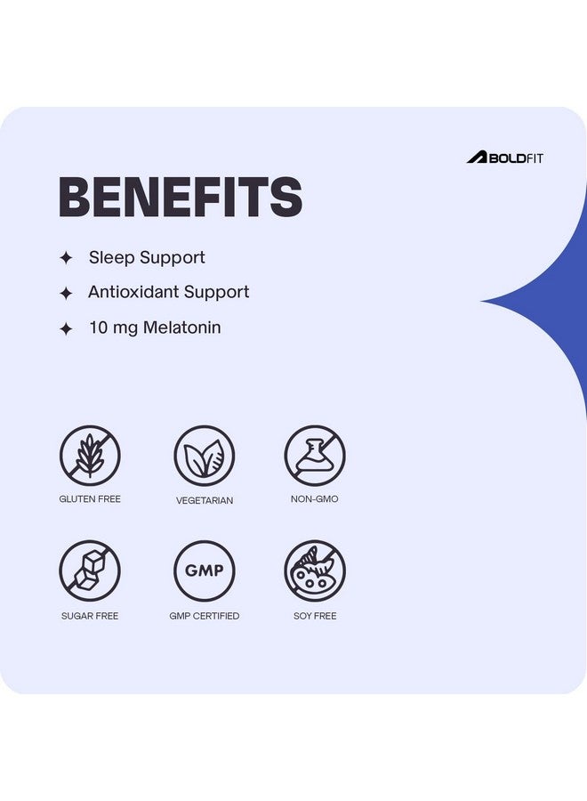 BOLDFIT مكمل دعم النوم Boldfit ميلاتونين 10 ملغ مع تاجارا 125 ملغ مع فيتامين ب6 للرجال والنساء، (عبوة من 2) - 120 قرص نوم - Image 4