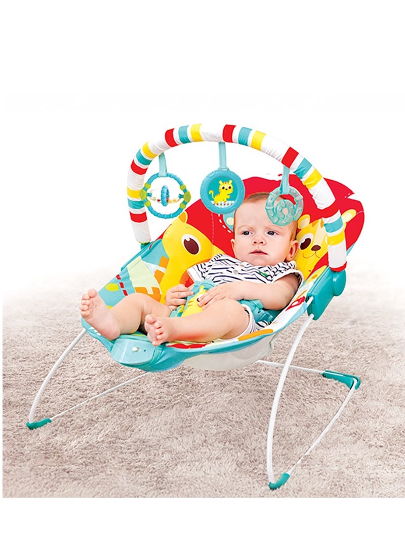 Lovely Baby - Lovely Baby Bouncer Rocker LB 6730 – Baby Seat w/ Gentle Vibration, Adjustable Toy Bar - Red - Image 1