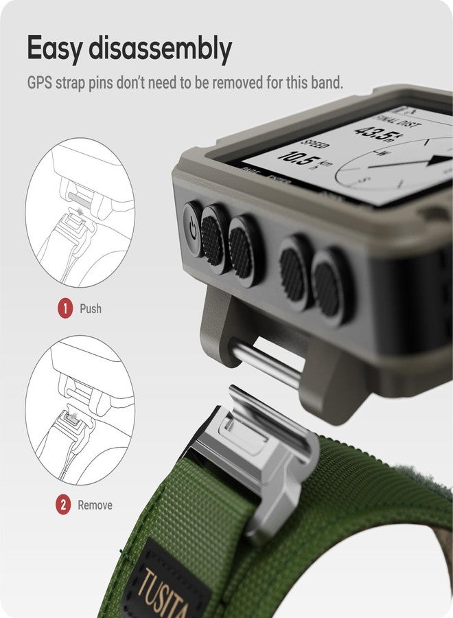 توسيتا أحزمة معصم TUSITA متوافقة مع أجهزة تحديد المواقع العالمية (GPS) المثبتة على المعصم من Garmin Foretrex 601 و701 و801 و901 - لون أخضر تكتيكي - Image 4