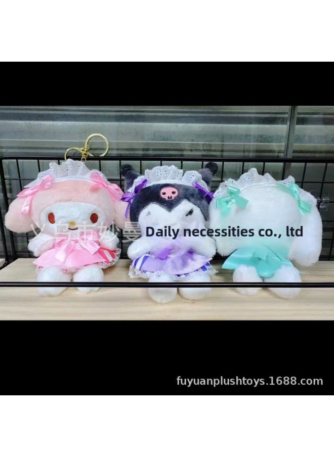 Generic - Sanrio Hello Kitty Pendant KT Hello Kitty Girl Bag Keychain Clothing Accessories-Specifications:Long-legged Black Leather Black Skirt-Color:Pendant + Love Buckle - Image 1