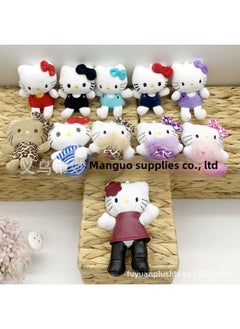 Generic Sanrio Hello Kitty Pendant KT Hello Kitty Girl Bag Keychain Clothing Accessories-Specifications:Long-legged Black Leather Black Skirt-Color:Pendant + Love Buckle  - Image 3