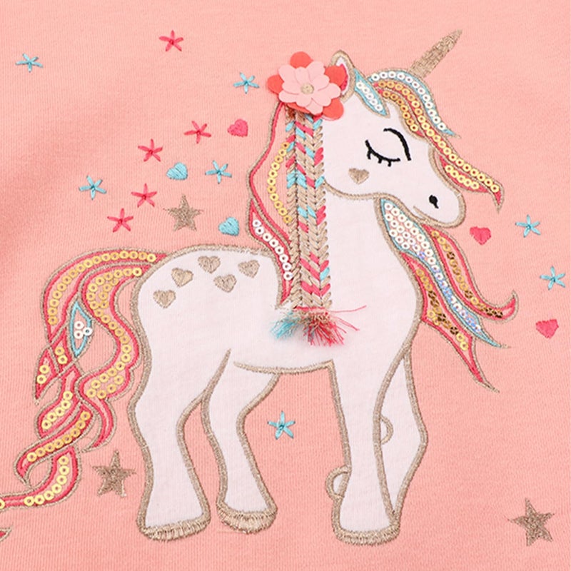 Bumeex Toddler Kids Girls Sweatshirt Long Sleeve Shirt,Unicorn Dinosaur Fashion Sweater Clothing Outfits Clothes Pink 3t - Image 4