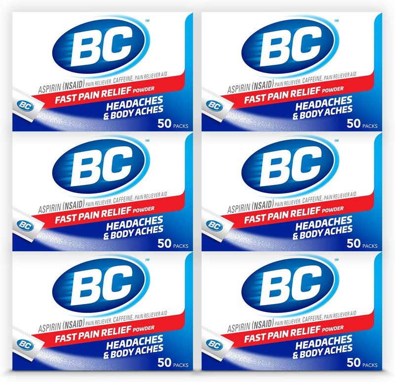 BC Powder Original Strength Pain Reliever, 50 Powder Sticks, 50 Count(Pack of 6)