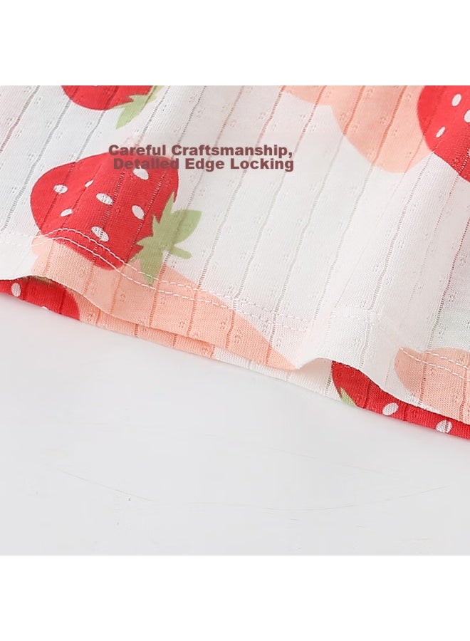 Shu Beiyi Shubeyi Children's Underwear Set, Pure Cotton Baby Pajamas, Infant Clothes, Summer Air Conditioning Wear, Autumn Underwear And Pants, Pink, 120cm - Image 2