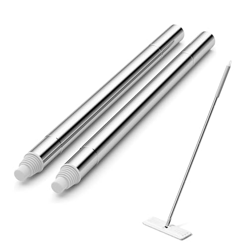 JOYMOOP Mop Handle Extension Rods, for Extending & Replacing Flat Mop, Stainless Steel Mop Handle Rods, Pack of 2 pcs Rods - Image 1