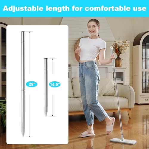 JOYMOOP Mop Handle Extension Rods, for Extending & Replacing Flat Mop, Stainless Steel Mop Handle Rods, Pack of 2 pcs Rods - Image 3