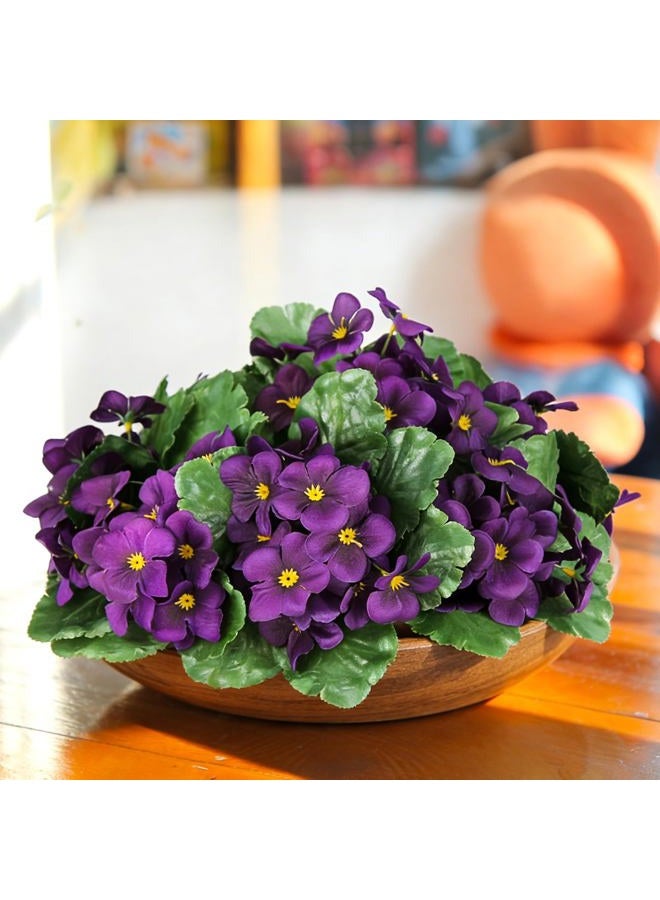 Maysing 10 Pcs African Violet Artificial Plant Purple African Violet Individual 9 Inches Artificial Flowers for Home Decoration Office Decor Gift - Image 1