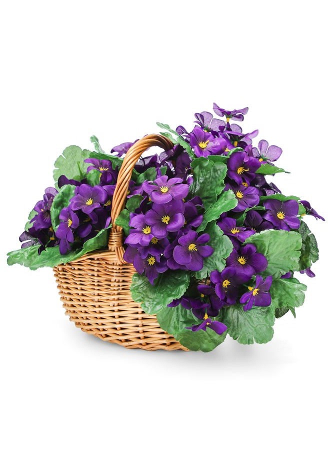 Maysing 10 Pcs African Violet Artificial Plant Purple African Violet Individual 9 Inches Artificial Flowers for Home Decoration Office Decor Gift - Image 2