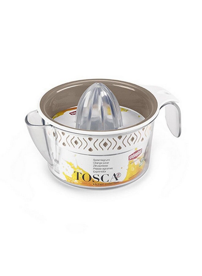 Stefanplast Tosca Graduated Manual Orange Juicer White and Beige 400 ml 55950 - Image 1