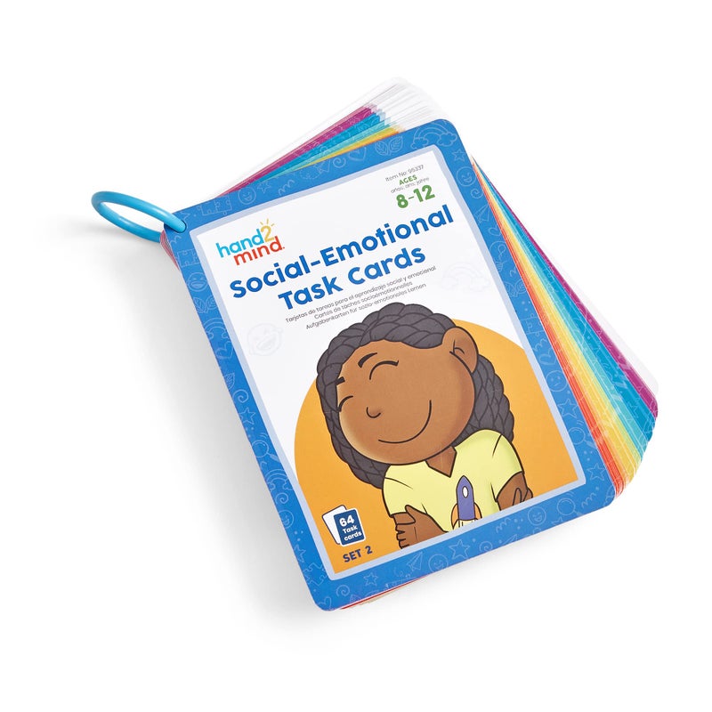 hand2mind Social Emotional Task Cards for Ages 8 Social Emotional Learning Play Therapy Toys for Counselors Social Skills Activities for Kids Conversation Starters Emotional Regulation for Kids - Image 2