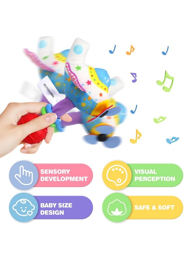 Toyvian Toyvian Baby Soft Rattles Toy Infant Shaker Teether Cute Stuffed Airplane Handbells Soft Baby Rattle Toy Airplane Rattles Toy for Newborn Baby Gifts  - Image 3