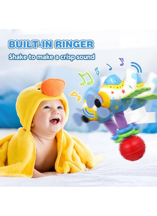 Toyvian Toyvian Baby Soft Rattles Toy Infant Shaker Teether Cute Stuffed Airplane Handbells Soft Baby Rattle Toy Airplane Rattles Toy for Newborn Baby Gifts  - Image 2