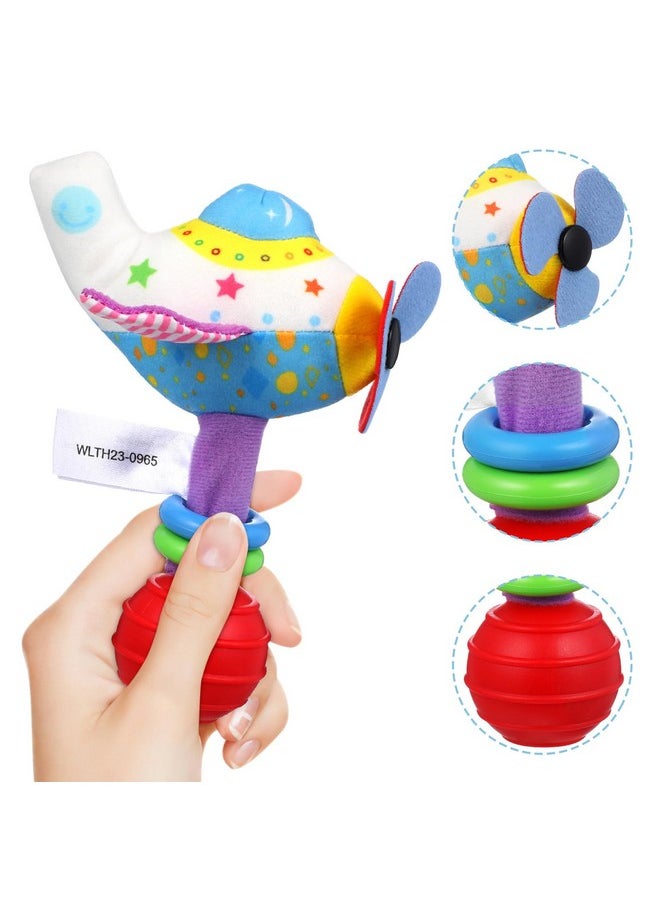 Toyvian Toyvian Baby Soft Rattles Toy Infant Shaker Teether Cute Stuffed Airplane Handbells Soft Baby Rattle Toy Airplane Rattles Toy for Newborn Baby Gifts  - Image 5