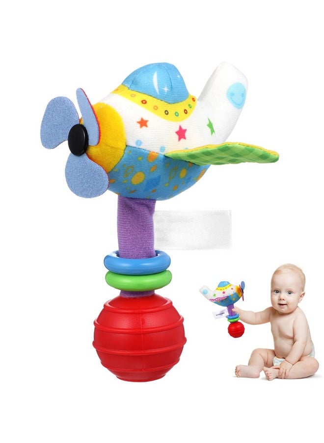 Toyvian Toyvian Baby Soft Rattles Toy Infant Shaker Teether Cute Stuffed Airplane Handbells Soft Baby Rattle Toy Airplane Rattles Toy for Newborn Baby Gifts  - Image 1