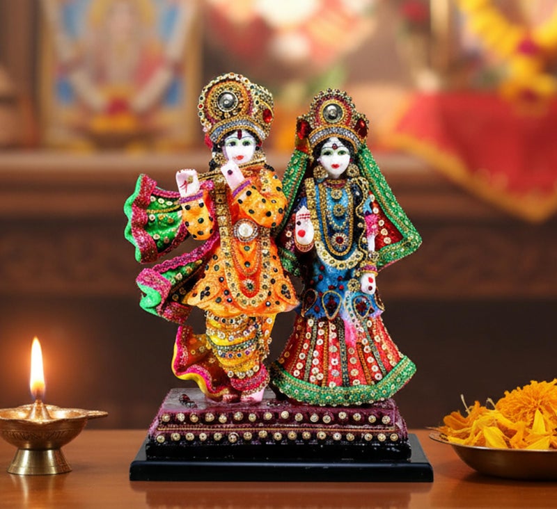 Esplanade Resin Radha Krishna Kishan Murti Idol Statue Sculpture (Radha Krishna Standing) - Image 1