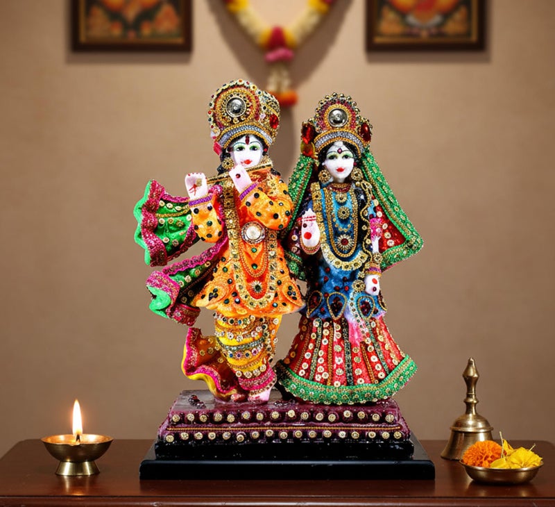 Esplanade Resin Radha Krishna Kishan Murti Idol Statue Sculpture (Radha Krishna Standing) - Image 2