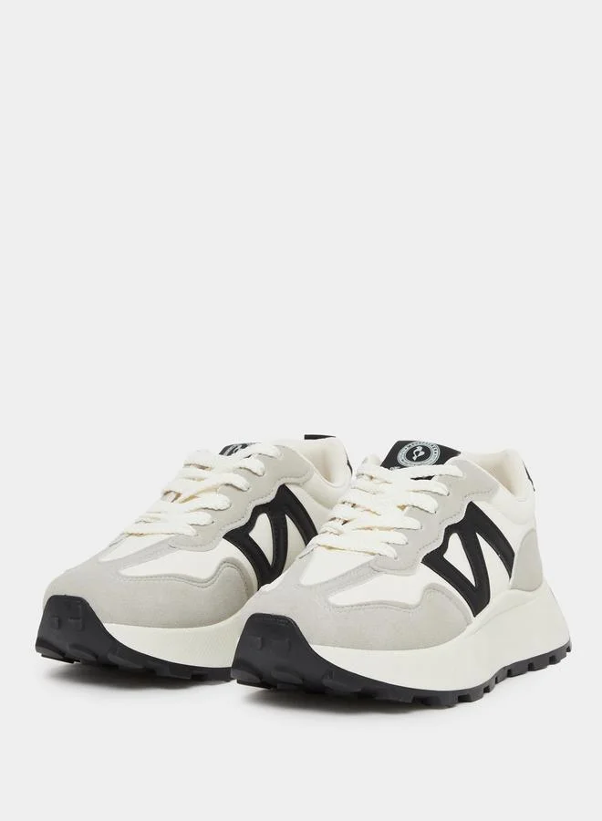 Styli Styli Color Block Lace Up Sneakers