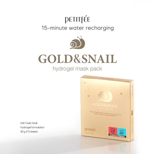 Petitfee Gold & Snail Hydogel Face Mask 5ea - Image 2