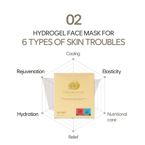 Petitfee Gold & Snail Hydogel Face Mask 5ea - Image 5