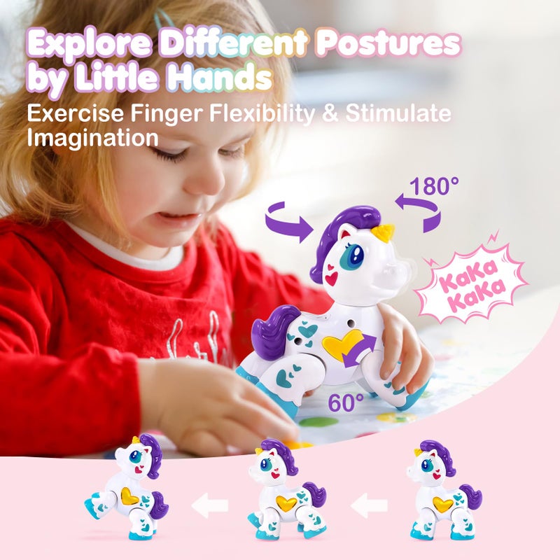 hahaland Toys for 1 Year Old Girl Toddler Girl Toys Unicorn Musical Light up Baby Girls, Interactive Travel One Year Old Baby Girl Birthday Gifts - Image 4