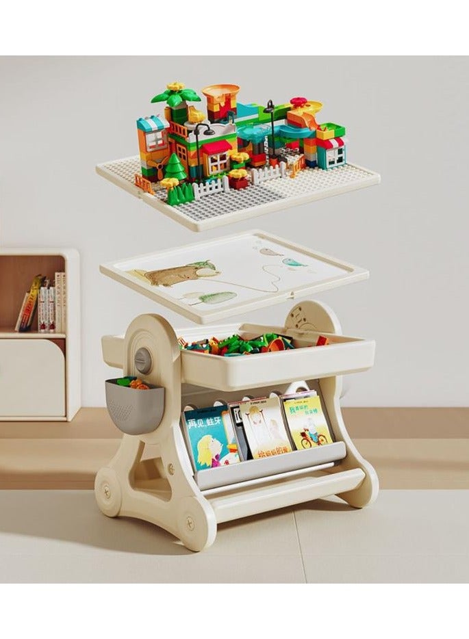 Arabest Kids Activity Table and Chair Set, Craft Learn Play Water Sand Table for Boys Girls, All-in-One Multi Activity Table with Storage, 157pcs Building Blocks Table Compatible with Classic Bricks - Image 4