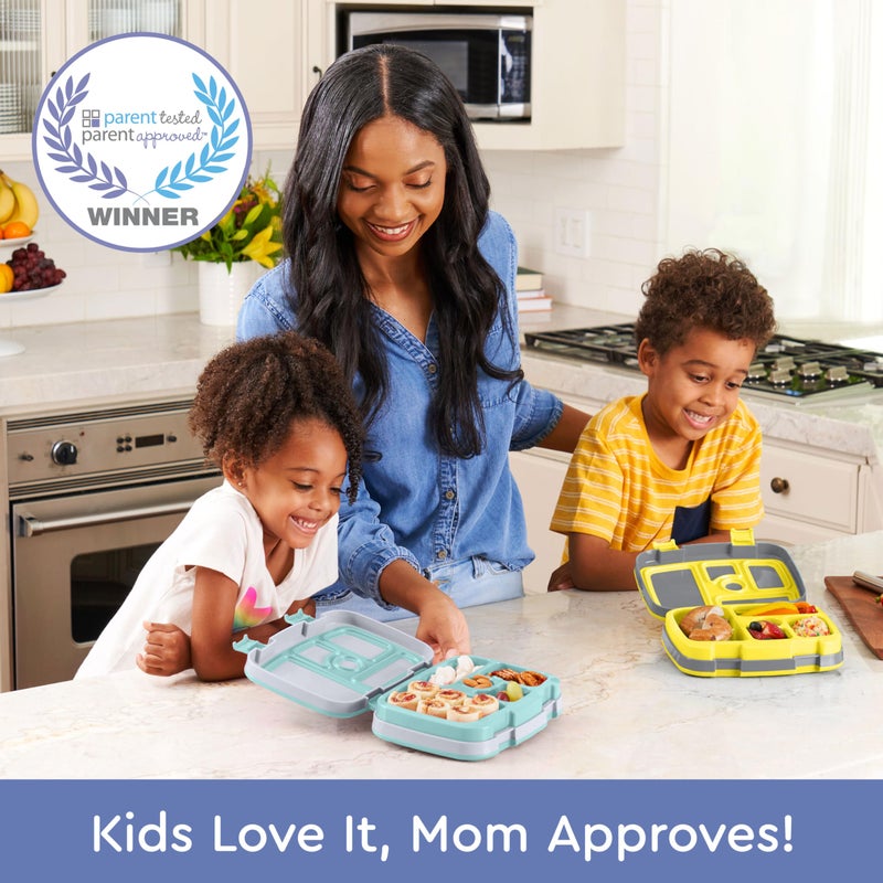 Bentgo Kids Prints Leak-Proof, 5-Compartment Bento-Style Kids Lunch Box - Ideal Portion Sizes for Ages 3-7, Durable, Drop-Proof, Dishwasher Safe, & Made with BPA-Free Materials (Sea Life) - Image 2