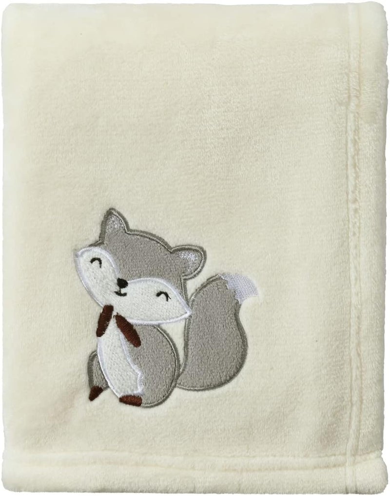 CREVENT 30''X40'' Light Cozy Plush Fluffy Warm Fleece Receiving Baby Blanket for Infant Toddler Crib Cot Stroller, Baby Birthday (Ivory Fox) - Image 1