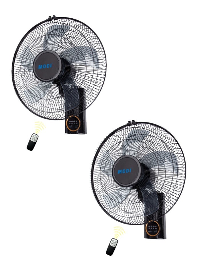 مودي مروحة حائط ١٦ بوصة مع جهاز تحكم عن بُعد، ٣ إعدادات سرعة، مروحة حائط متذبذبة، مؤقت، هادئة وموفرة للطاقة، مناسبة للمنزل، غرفة النوم، والمكتب (مع جهاز تحكم عن بُعد من قطعتين) - Image 2
