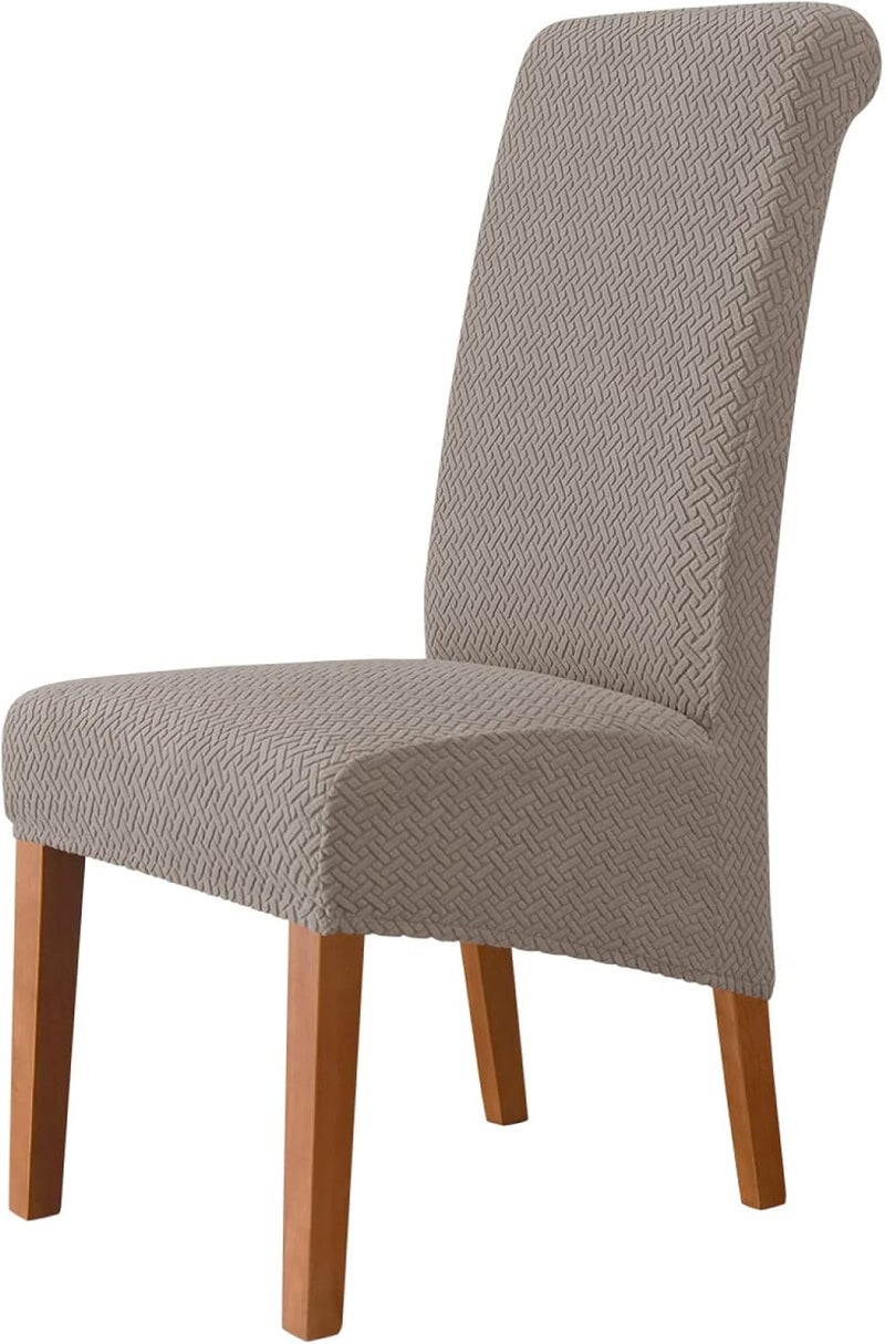 Removable and Washable Stretch Chair Cover (Suitable for Restaurants and Living Rooms, for Home Decoration) Khaki Color 6PCS - Image 1